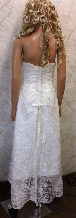 high low lace wedding gown